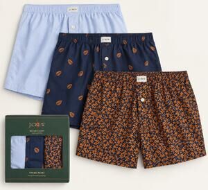 NIB J Crew Woven Boxers Three-Pack Size M